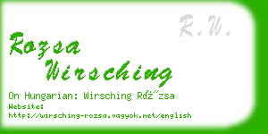 rozsa wirsching business card